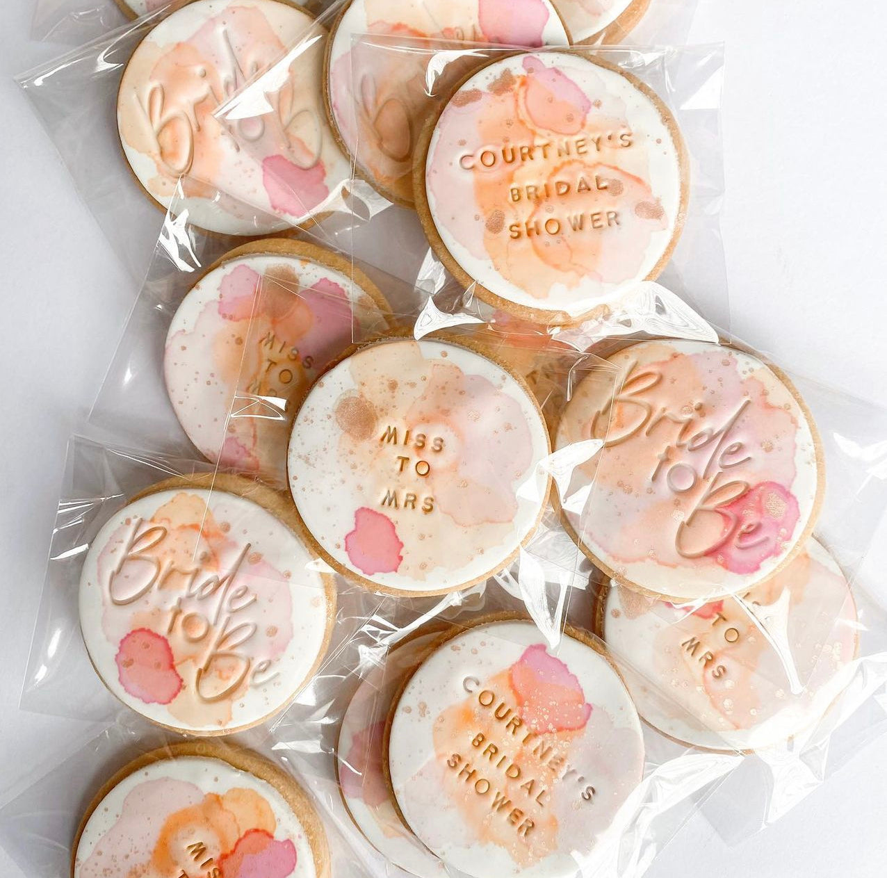 Custom Round Watercolour Cookies